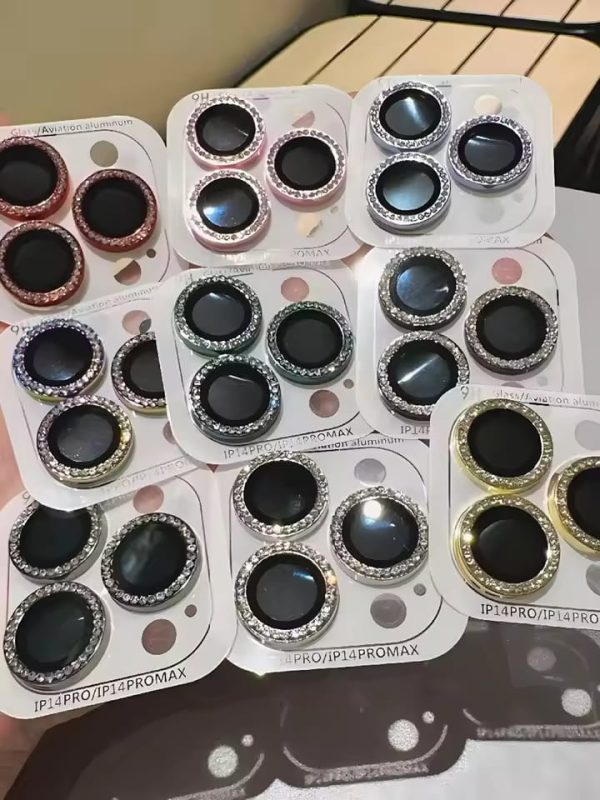 Luxury Pretty Shine Diamond Camera Lens Protector Case For iPhone  12 11 14 15 Pro Max Glitter Lens Glass Camera Cover Girl - Image 2