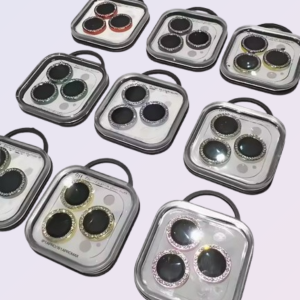 Luxury Pretty Shine Diamond Camera Lens Protector Case For iPhone 12 11 14 15 Pro Max Glitter Lens Glass Camera Cover Girl