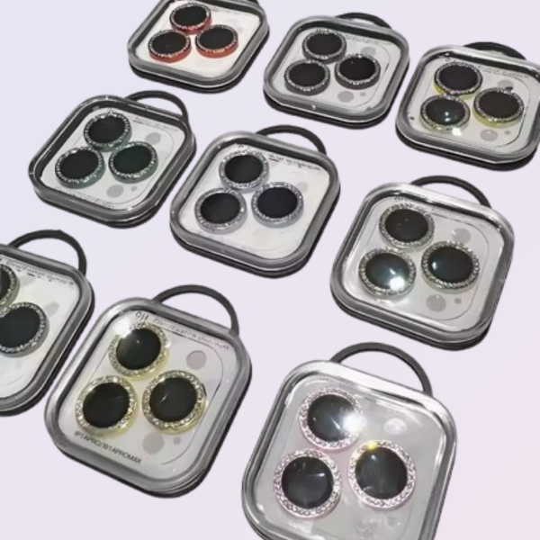 Luxury Pretty Shine Diamond Camera Lens Protector Case For iPhone  12 11 14 15 Pro Max Glitter Lens Glass Camera Cover Girl
