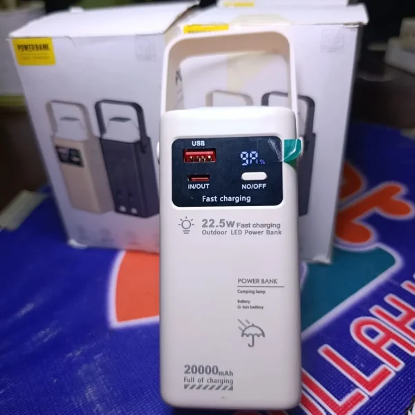 50000mAh Portable Power Bank with LED Emergency Light & Fast Charging